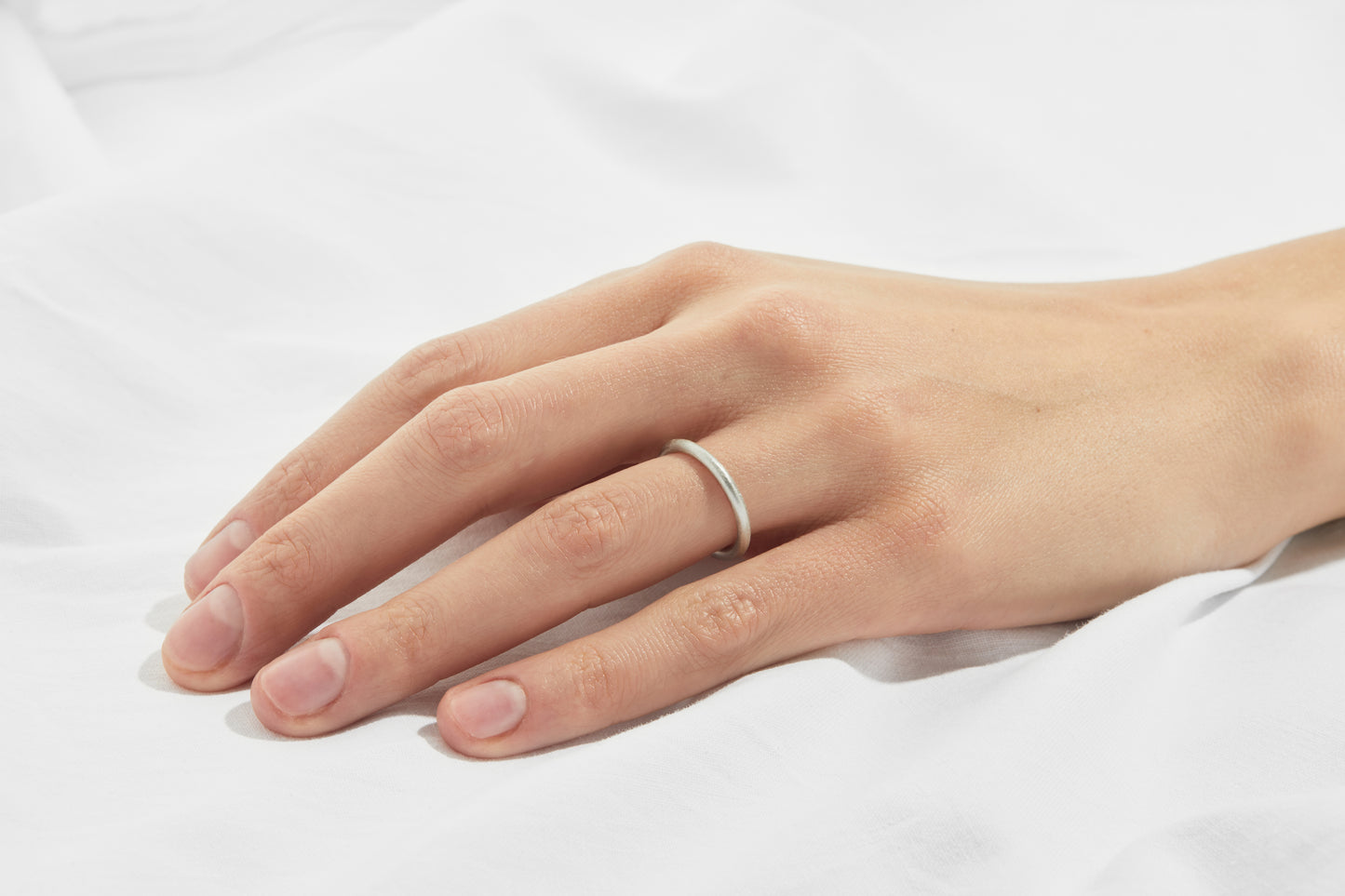 Adele Wedding Band in White Gold