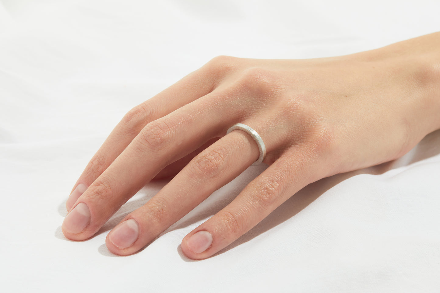 Saana Wedding Band in White Gold